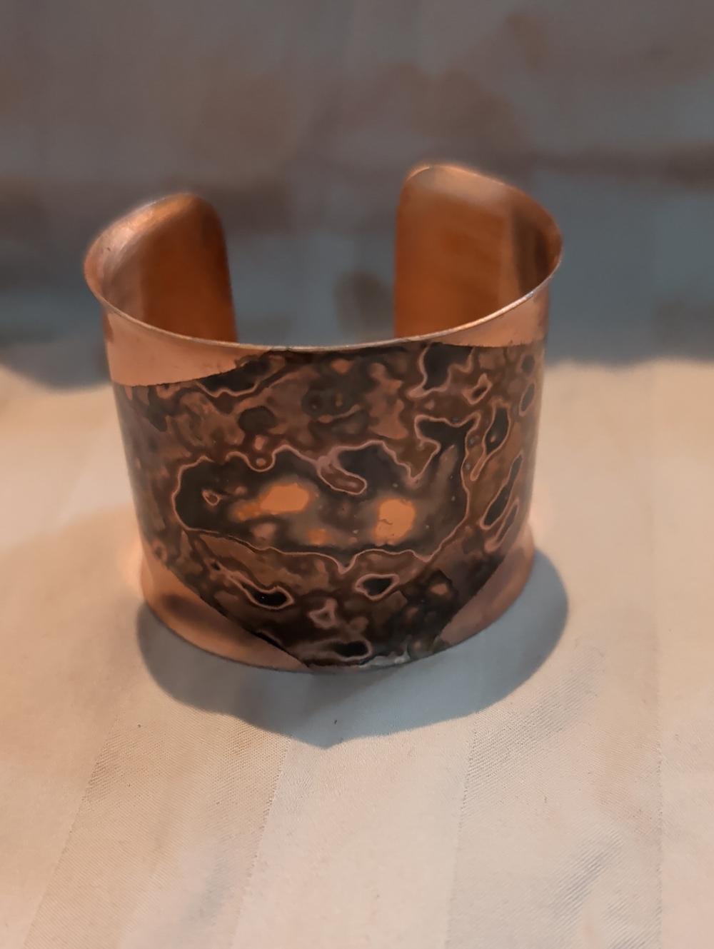 Copper Wide Cuff Bracelet - Rustic Copper Tone